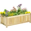 OUTSUNNY Jardinière Sur Pied Pliable Bac à Fleurs Dim. 70L X 30l X 25H Cm Corps Aspect Lattes Bois Sapin Pré-huilé -Outsunny Eda Magasin 52444472 1