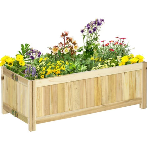 OUTSUNNY Jardinière Sur Pied Pliable Bac à Fleurs Dim. 70L X 30l X 25H Cm Corps Aspect Lattes Bois Sapin Pré-huilé 3 OUTSUNNY Jardinière Sur Pied Pliable Bac à Fleurs Dim. 70L X 30l X 25H Cm Corps Aspect Lattes Bois Sapin Pré-huilé