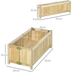 OUTSUNNY Jardinière Sur Pied Pliable Bac à Fleurs Dim. 70L X 30l X 25H Cm Corps Aspect Lattes Bois Sapin Pré-huilé 9 OUTSUNNY Jardinière Sur Pied Pliable Bac à Fleurs Dim. 70L X 30l X 25H Cm Corps Aspect Lattes Bois Sapin Pré-huilé -Outsunny Eda Magasin 52444472 3