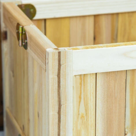 OUTSUNNY Jardinière Sur Pied Pliable Bac à Fleurs Dim. 70L X 30l X 25H Cm Corps Aspect Lattes Bois Sapin Pré-huilé 6 OUTSUNNY Jardinière Sur Pied Pliable Bac à Fleurs Dim. 70L X 30l X 25H Cm Corps Aspect Lattes Bois Sapin Pré-huilé – Image 4