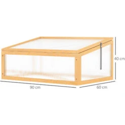 OUTSUNNY Mini Serre De Jardin Serre à Tomates Dim. 90L X 60l X 40H Cm Toit Ouvrable Panneaux De Polycarbonate Bois Sapin Pré-huilé -Outsunny Eda Magasin 52444480 3