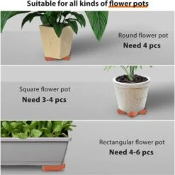 Lot De 24 Pieds De Pot De Fleurs Invisibles Pour Pots De Fleurs, Support Triangulaire Pour Plantes De Jardin D'Interieur Et D'Exterieur, Respirabilite Et Prevention De La Pourriture (Triangle) -Outsunny Eda Magasin 52477732 4