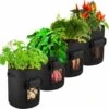 Sacs De Plantation De Pommes De Terre, 4pcs Sac Non Tissé De 10 Gallons, Sac De Plantation De Plantes,Convient Aux Sacs De Plantation De Pommes De Terre, Tomates, Carottes Douces (Noir) -Outsunny Eda Magasin 52506897 1