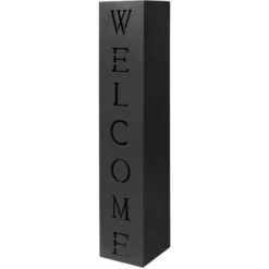 Colonne Pour Plantes Design Décoration Jardin Noire Motif Welcome