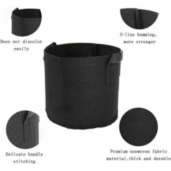 Sac Plante Non Tissé, Sac Plante Fraise Respirant, Sac Plantation Suspendu, Sac Culture Fraises, Sac Semis Fraises Jardinage, Sac Fraise Avec Poignées, Sac Fraise Jardin -Outsunny Eda Magasin 55147515 3