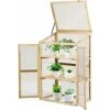 COSTWAY Mini Serre De Jardin 60x45x100CM Vitrages Transparents En Polycarbonate Avec Etagères à 3 Niveaux Pour Jardin/Balcon/Porche -Outsunny Eda Magasin 55462368 1