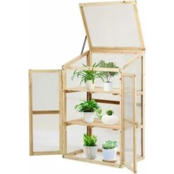 COSTWAY Mini Serre De Jardin 60x45x100CM Vitrages Transparents En Polycarbonate Avec Etagères à 3 Niveaux Pour Jardin/Balcon/Porche