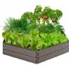 COSTWAY Bac à Fleurs Surélevé120 X 120 X 21cm 6 Panneaux Flexible HDPE Imperméable Pour Fleurs, Légumes, Herbes Aromatiques Sans Fon -Outsunny Eda Magasin 55476001 1