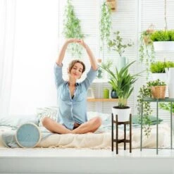 Relaxdays Support De Plantes, En Bambou En Set De 2, Pour Pots De Fleurs Jusqu'à 32 Cm Ø, Réglable & Empilable, Brun -Outsunny Eda Magasin 56387733 3