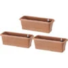 Paille - Lot De 3 Jardinières Auto-arrosantes Pour L'intérieur Et L'extérieur. Lot De 3 Bacs à Fleurs 40x20x17,5h Avec Système D'auto-arrosage Couleur Terre Cuite -Outsunny Eda Magasin 57205099 1