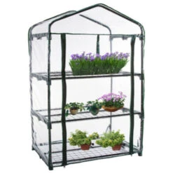 Couverture De Jardin à Effet De Serre Pour Plantes De Maison à 2 Niveaux PVC étanche Mini Couverture De Jardin Anti-ultraviolets Pour La Décoration De La Maison (sans Cadre En Fer)-69x49x155