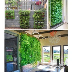 Lot De 2 Sacs De Culture à Suspendre 100 X 28 Cm,sacs Verticaux Avec 7 Poches,pour Plantes Et Fleurs,conviennent Pour Extérieur,intérieur,jardinage,etc.,noir+vert GrooFoo -Outsunny Eda Magasin 58846270 5