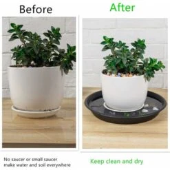 Soucoupes Pour Pots De Fleurs Lot De 6 Soucoupes En Plastique Pour Plantes D'intérieur Et D'extérieur Gris 14 Cm -Outsunny Eda Magasin 59003751 2