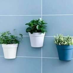 Lot De 2 Pots De Fleurs Muraux En Plastique à Suspendre Pour L'intérieur, L'extérieur, Le Jardin, Le Balcon, , Gris -Outsunny Eda Magasin 59718031 5