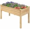 RELAX4LIFE Carré Potager Bois Sur Pieds En Sapin Avec Trous De Drainage, Jardinière Surélevé Charge Max 100 KG Pour Fleurs Légumes, Idéal Pour Balcon Terrasse Jardin (125x59x76cm) -Outsunny Eda Magasin 60464526 1