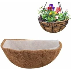RHAFAYRE Pot De Cocotier Respectueux De L'Environnement, Pot De Fleurs Avec Noyau De Noix De Coco. Doublure En Non-Tissé Pour Pot De Fleurs Monté Au Mur.