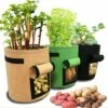 3 Sacs De Culture De Pommes De Terre, Sac De Plantation Jardin Tissu Non Tissé Avec Poignées Fenêtre Sac à Plantes Pour Patate Fraise Tomate Fleur Patios Jardin Balcons -Outsunny Eda Magasin 64148173 1