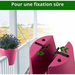 Lot De 3 Jardinières De Balcon 24,5 Cm – 12,3 Litres ARTECSIS- Balconniere Exterieur - Bac à Fleurs Ballustrade - Rond, Anthracite -Outsunny Eda Magasin 64884619 3