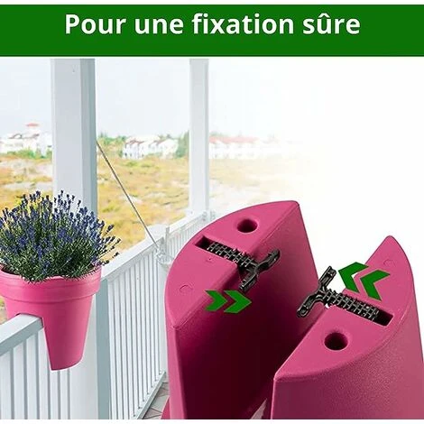 Lot De 2 Jardinières De Balcon 24,5 Cm – 12,3 Litres ARTECSIS- Balconniere Exterieur - Bac à Fleurs Ballustrade - Rond, Anthracite 5 Lot De 2 Jardinières De Balcon 24,5 Cm – 12,3 Litres ARTECSIS- Balconniere Exterieur - Bac à Fleurs Ballustrade - Rond, Anthracite – Image 3