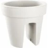 Jardinière De Balcon 24,5 Cm – 12,3 Litres ARTECSIS- Balconniere Exterieur - Bac à Fleurs Ballustrade - Rond, Blanc -Outsunny Eda Magasin 64884641 1