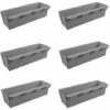 Lot De 6 Jardinières En Plastique Pour Palettes ARTECSIS Bacs à Fleurs Décoration Jardin 9x36.8x9.5cm - Rectangulaire - Gris Béton -Outsunny Eda Magasin 64884642 1