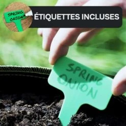 ZOLGINAH 3 Grands Sacs De Plantation En Geotextile 60L Avec Poignées - 3 Étiquettes - Pots Pour Tomates, Poivrons, Carottes -Outsunny Eda Magasin 65207772 3