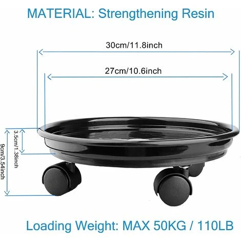 Lot De 2 Paniers à Plantes, Support Rond Pour Plantes En Pot De 30 Cm Sur Roulettes, Support Pour Pots De Fleurs Robuste Sur Roulettes, Chariot à Chariot, Plateau à Soucoupes Avec Roues Universelles 4 Lot De 2 Paniers à Plantes, Support Rond Pour Plantes En Pot De 30 Cm Sur Roulettes, Support Pour Pots De Fleurs Robuste Sur Roulettes, Chariot à Chariot, Plateau à Soucoupes Avec Roues Universelles – Image 2