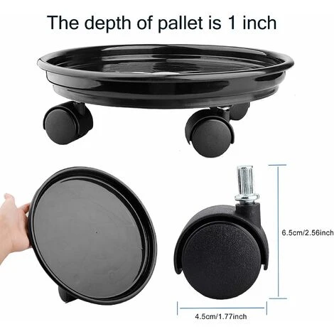 Lot De 2 Paniers à Plantes, Support Rond Pour Plantes En Pot De 30 Cm Sur Roulettes, Support Pour Pots De Fleurs Robuste Sur Roulettes, Chariot à Chariot, Plateau à Soucoupes Avec Roues Universelles 5 Lot De 2 Paniers à Plantes, Support Rond Pour Plantes En Pot De 30 Cm Sur Roulettes, Support Pour Pots De Fleurs Robuste Sur Roulettes, Chariot à Chariot, Plateau à Soucoupes Avec Roues Universelles – Image 3