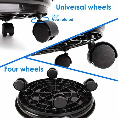 Lot De 2 Paniers à Plantes, Support Rond Pour Plantes En Pot De 30 Cm Sur Roulettes, Support Pour Pots De Fleurs Robuste Sur Roulettes, Chariot à Chariot, Plateau à Soucoupes Avec Roues Universelles 6 Lot De 2 Paniers à Plantes, Support Rond Pour Plantes En Pot De 30 Cm Sur Roulettes, Support Pour Pots De Fleurs Robuste Sur Roulettes, Chariot à Chariot, Plateau à Soucoupes Avec Roues Universelles – Image 4