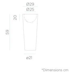 MOOVERE - Pot Lumineux Haut 60 Lumière Blanche Froide Par Câble ø29x59cm -Outsunny Eda Magasin 65825857 3