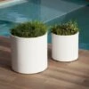 MOOVERE - Pot De Fleurs 50 Blanc Opaque ø50x50cm -Outsunny Eda Magasin 65825871 1