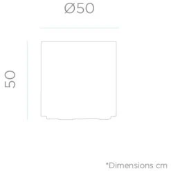 MOOVERE - Pot De Fleurs 50 Blanc Opaque ø50x50cm -Outsunny Eda Magasin 65825871 3