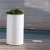MOOVERE - Pot De Fleurs High 40 Blanc Opaque ø40x80cm -Outsunny Eda Magasin 65825878 1