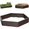 RELAX4LIFE Jardinière Surélevée Modulable En HDPE Lot De 6 Panneaux Carré Potager Extérieur Avec 8 Piquets En Métal, Utilisastion Polyvalente Bac à Fleurs Bac à Sable (Lot De 6 Panneaux, Marron) -Outsunny Eda Magasin 66210776 1