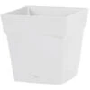 Pot Carré Toscane Avec Réserve D'eau 10.2L - 25x25cm - Blanc - EDA Plastiques -Outsunny Eda Magasin 70246267 1