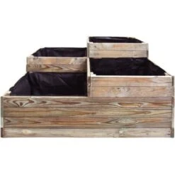 Carré Potager 4 Bacs En Bois -Outsunny Eda Magasin 7029859 3