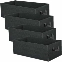 Lot De 4 Sacs De Culture De Plantes De 8 Gallons, Sacs De Culture Rectangulaires En Tissu Non Tissé Respirant, Résistants, épaissis, Aération Des Racines, Pots De Jardin Avec Poignées Pour Fleurs, Lég