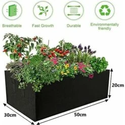 Lot De 4 Sacs De Culture De Plantes De 8 Gallons, Sacs De Culture Rectangulaires En Tissu Non Tissé Respirant, Résistants, épaissis, Aération Des Racines, Pots De Jardin Avec Poignées Pour Fleurs, Lég -Outsunny Eda Magasin 70393016 4