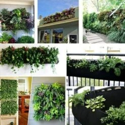 64 Poches De Plantes Noires Sacs De Culture Jardin Sac De Plantation Tenture Murale Conteneur De Culture De Fleurs -Outsunny Eda Magasin 71158934 4