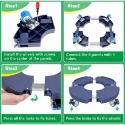 MINKUROW Porte Plante A Roulettes, Support Plante 40-58cm Réglable Pour Pot De Fleur Pied De Parasol, Plateau Roulant Pour Intérieur À Extérieur, Capacité De Charge 150 Kg -Outsunny Eda Magasin 72581940 5