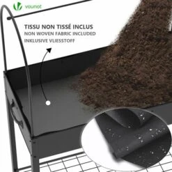 Potager Sureleve Avec Bache PVC 80.5x130x43cm Noir 9 Potager Sureleve Avec Bache PVC 80.5x130x43cm Noir -Outsunny Eda Magasin 72634973 3