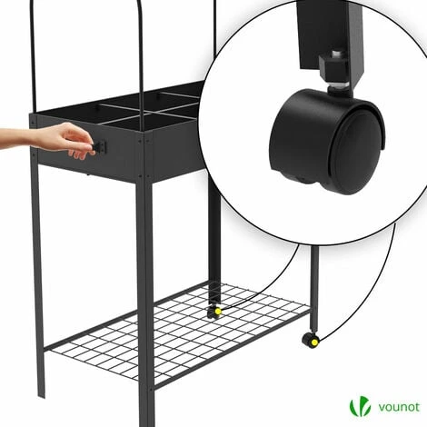 Potager Sureleve Avec Bache PVC 80.5x130x43cm Noir 7 Potager Sureleve Avec Bache PVC 80.5x130x43cm Noir – Image 5