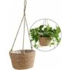 GP Pot De Fleurs à Suspendre En Corde De Jute - Panier Pliable En Jonc De Mer, Macramé - Pour Plantes Succulentes, Décoration Intérieure Ou Extérieure -Outsunny Eda Magasin 74539437 1