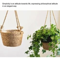 GP Pot De Fleurs à Suspendre En Corde De Jute - Panier Pliable En Jonc De Mer, Macramé - Pour Plantes Succulentes, Décoration Intérieure Ou Extérieure -Outsunny Eda Magasin 74539437 5