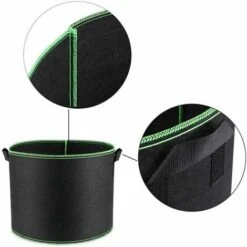 Sacs De Plantes Sac De Culture Sac De Plantation Tissu Non Tissé Noir (10 Gallons) -Outsunny Eda Magasin 74958195 2