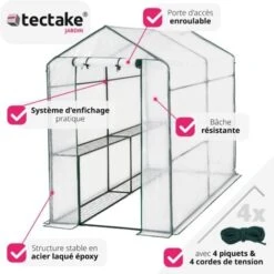 Serre De Jardin Souple 2,23 M² - Tente, Abri De Jardin, Serre De Jardinage -Outsunny Eda Magasin 7514192 3