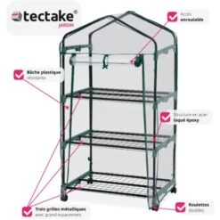 Serre De Balcon Avec 3 étagères 69x49x133cm - Tente, Abri De Jardin, Serre De Jardinage -Outsunny Eda Magasin 7514193 3