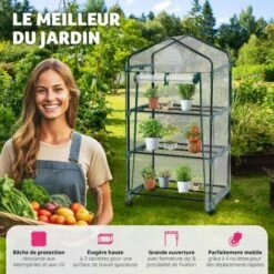 Serre De Balcon Avec 3 étagères 69x49x133cm - Tente, Abri De Jardin, Serre De Jardinage -Outsunny Eda Magasin 7514193 4