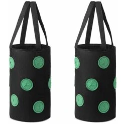 2pcs Sac De Plantation Pour Fraise, Sacs De Culture à Fraises Suspendu Jardin Avec 12 Trous, Sac De Plantation Pour Fraises, Herbes, Tomates - 3 Gallons