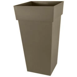 EDA Vase Haut Carré Toscane XXL - Taupe - 98L - 43.3x43.3x80cm